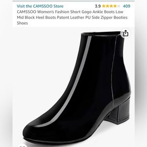 Patent leather booties